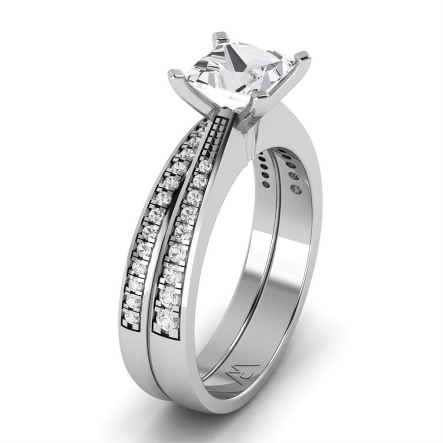 Solitaires Radiance Argent Rhodié Blanc Oxyde de zirconium 1.30 ct