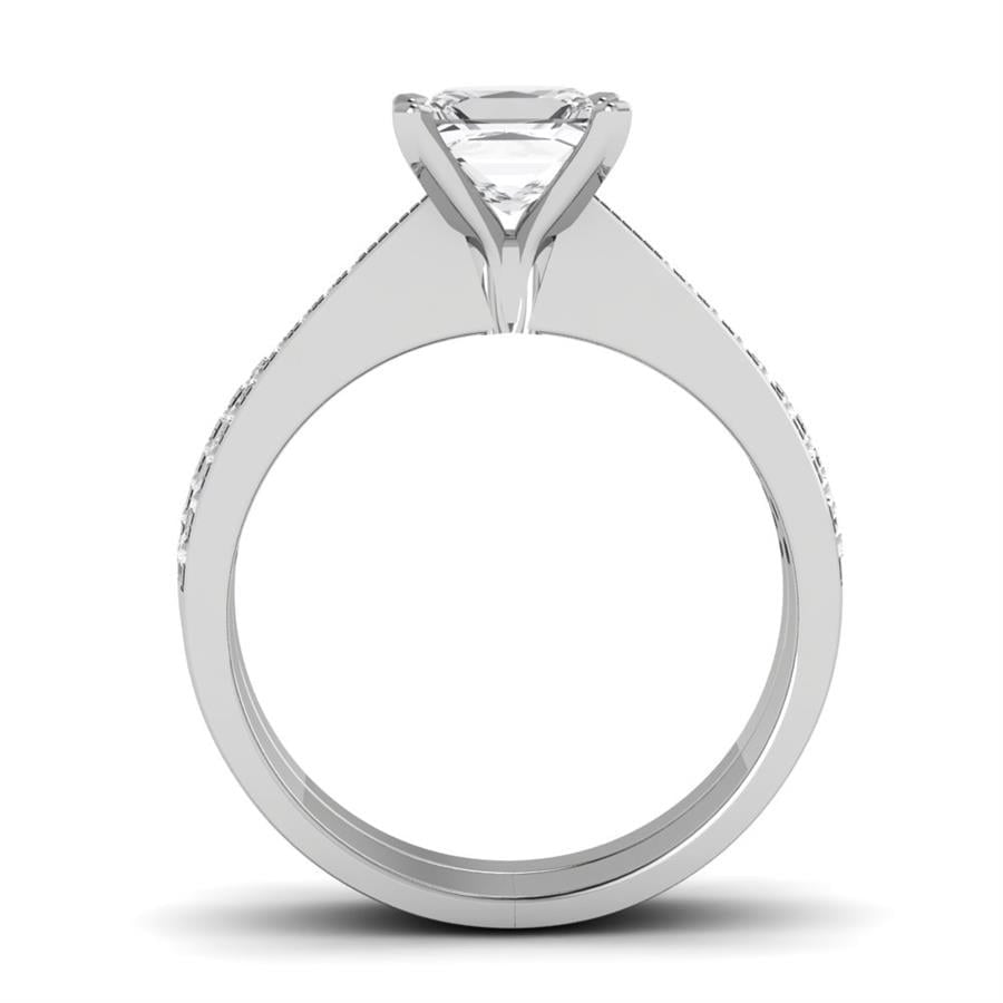 Solitaires Radiance Argent Rhodié Blanc Oxyde de zirconium 1.30 ct