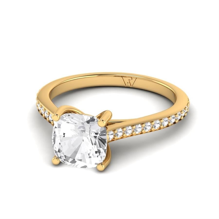 Solitaires Raviva Argent Plaqué Or Jaune Diamant 2 ct