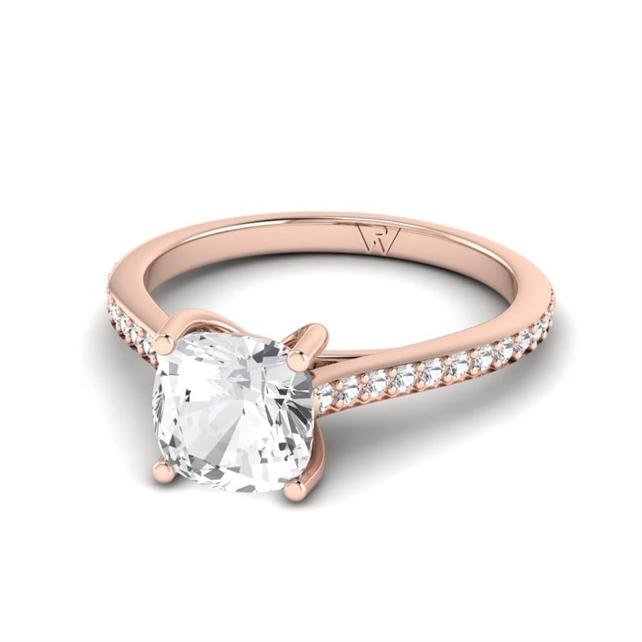 Solitaires Raviva Argent Plaqué Or Rose Diamant 2 ct