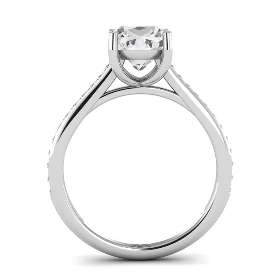 Solitaires Raviva Argent Rhodié Blanc Diamant 2 ct