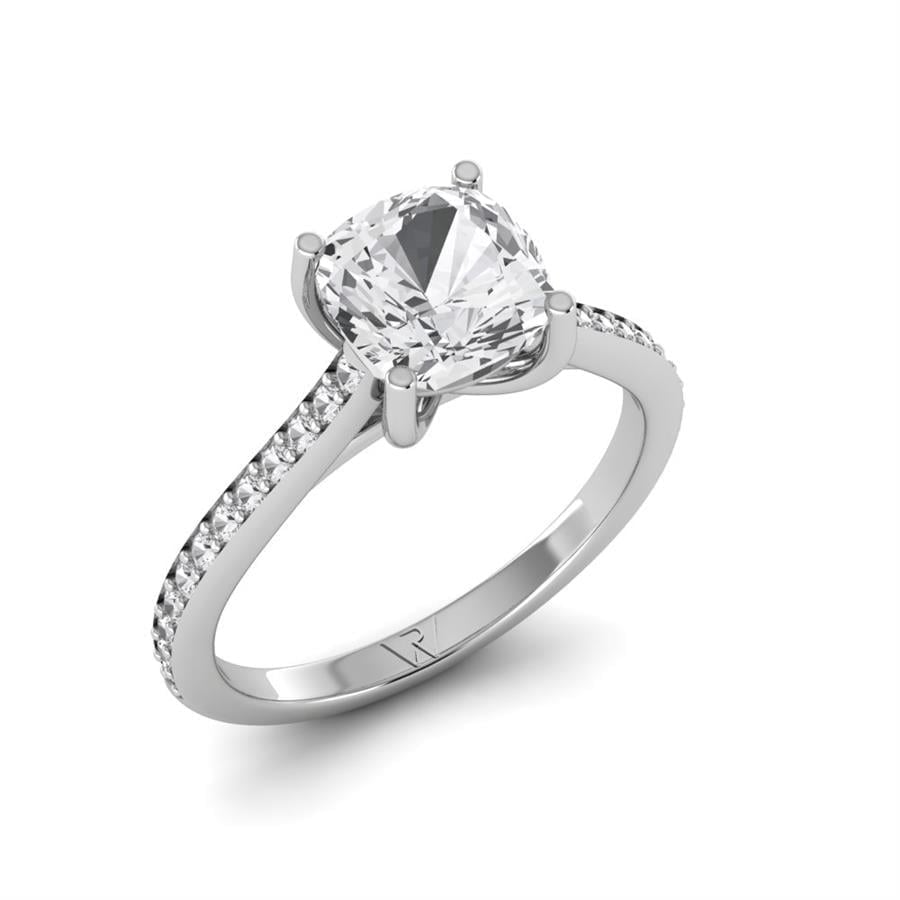 Solitaires Raviva Argent Rhodié Blanc Oxyde de zirconium 2 ct