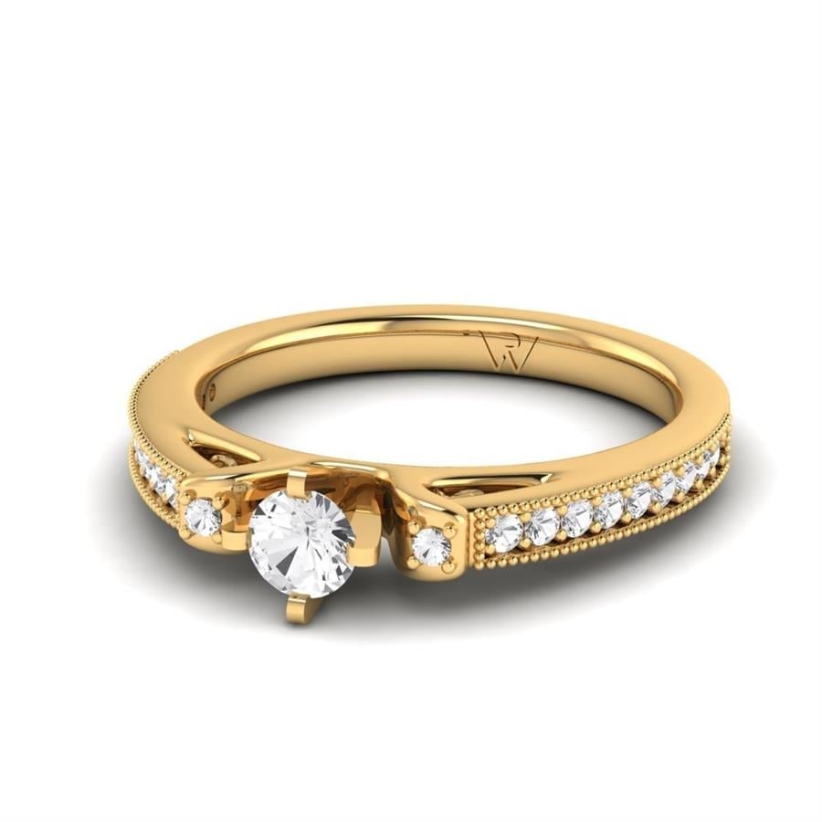 Solitaires Ravive Argent Plaqué Or Jaune Diamant 0.40 ct