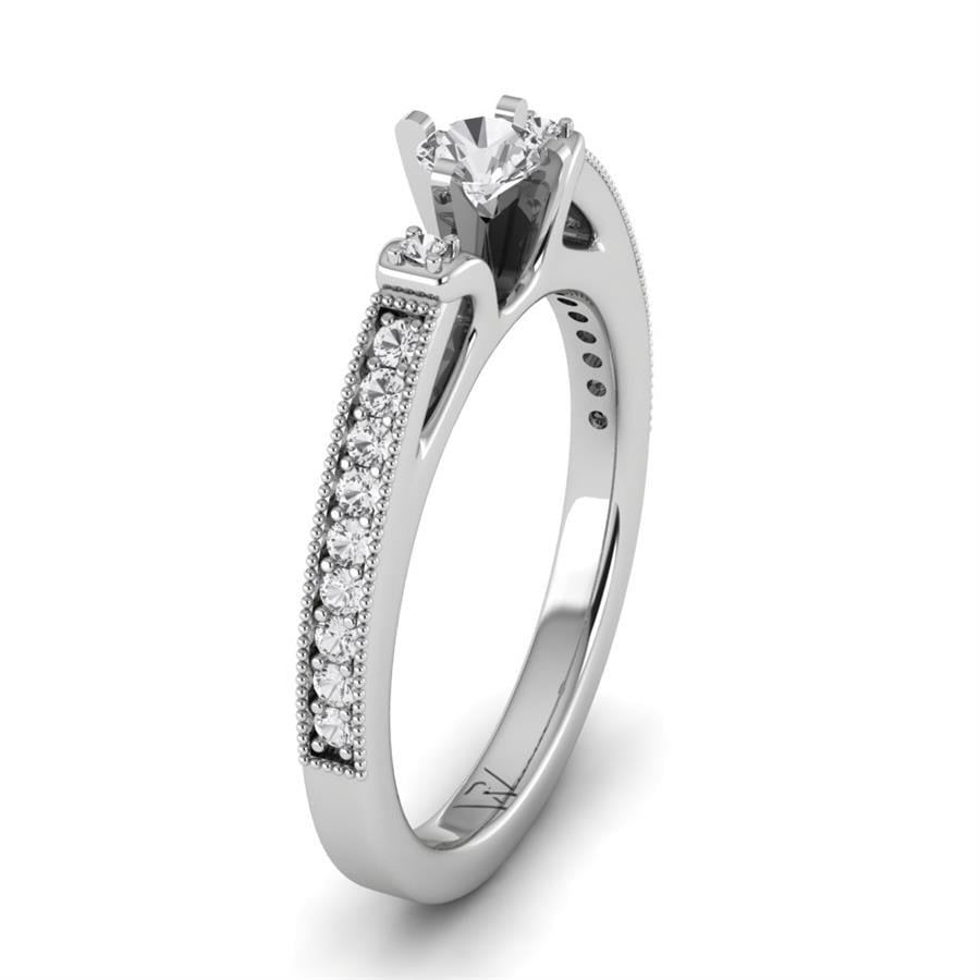 Solitaires Ravive Argent Rhodié Blanc Oxyde de zirconium 0.40 ct