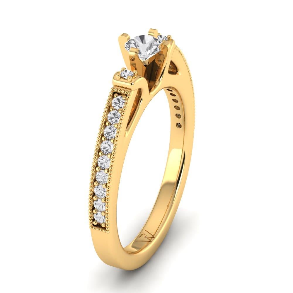 Solitaires Ravive Or Jaune Oxyde de zirconium 0.40 ct