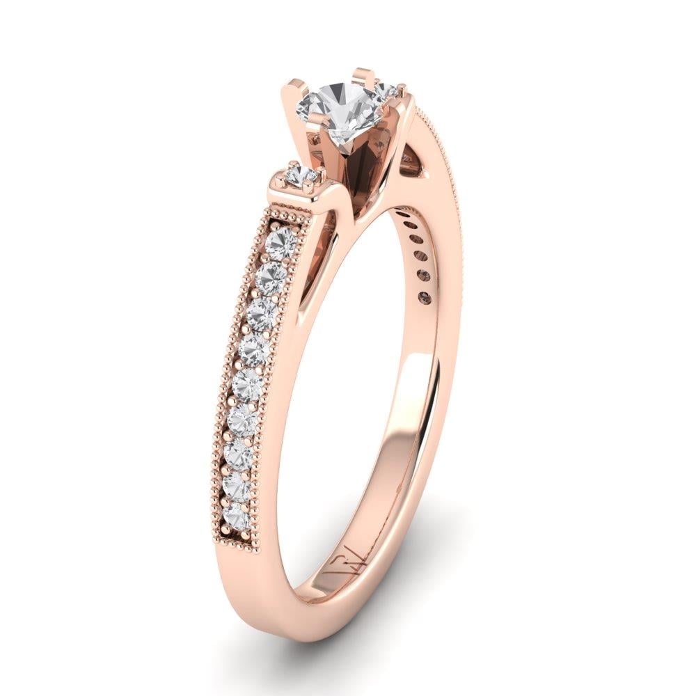 Solitaires Ravive Or Rose Oxyde de zirconium 0.40 ct
