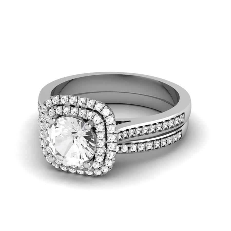 Solitaires Rayonne Argent Rhodié Blanc Oxyde de zirconium 1.27 ct