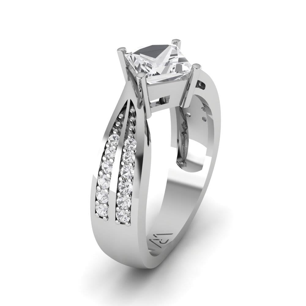 Solitaires Rayonnement Or Blanc Oxyde de zirconium 1.3 ct