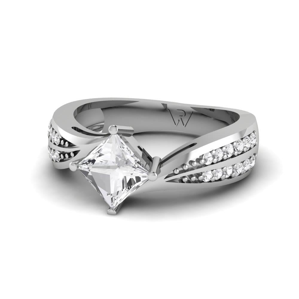 Solitaires Rayonnement Or Blanc Oxyde de zirconium 1.3 ct