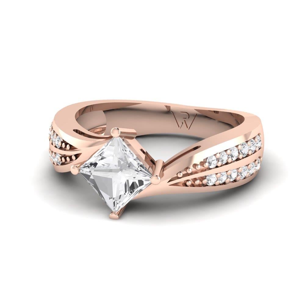 Solitaires Rayonnement Or Rose Oxyde de zirconium 1.3 ct