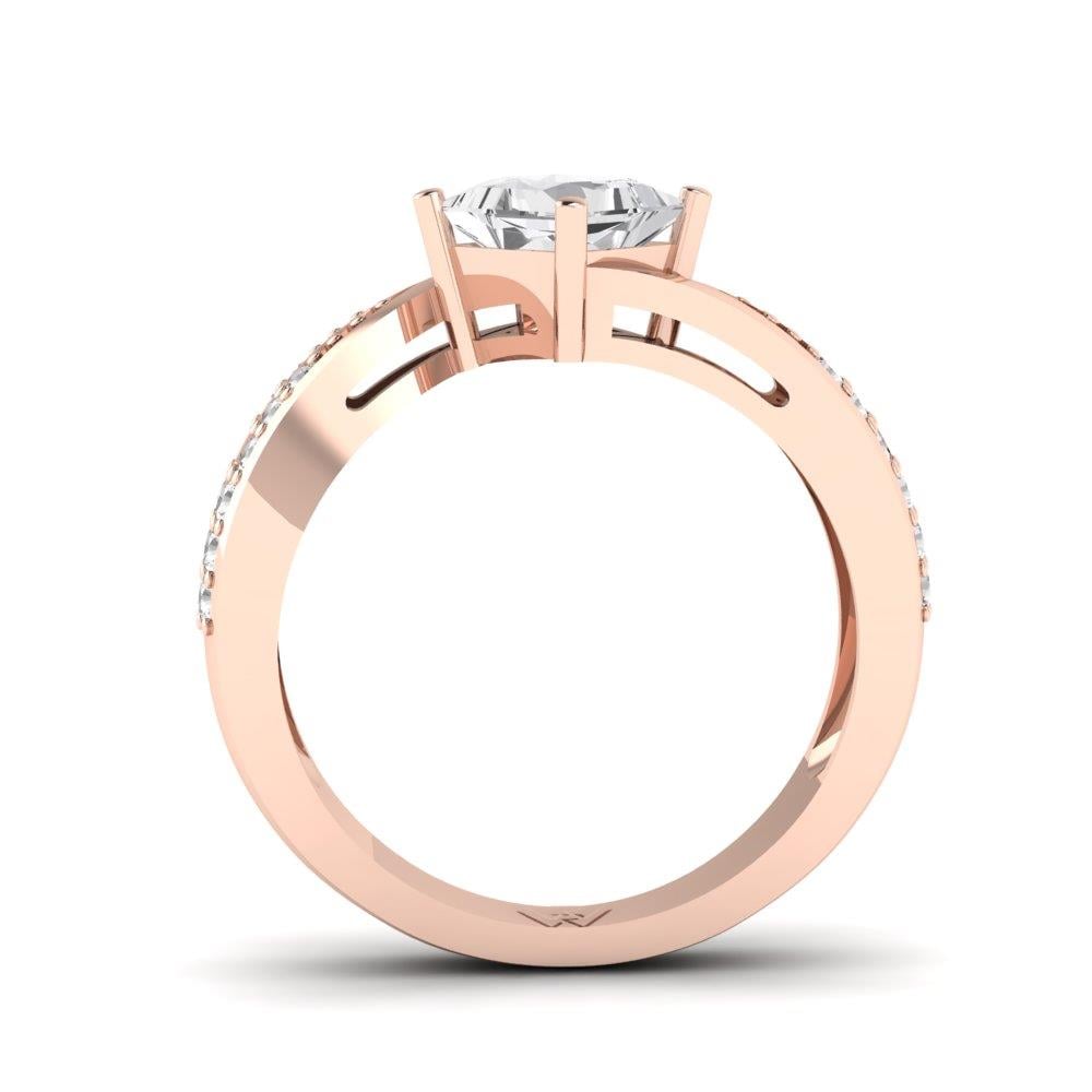 Solitaires Rayonnement Or Rose Oxyde de zirconium 1.3 ct