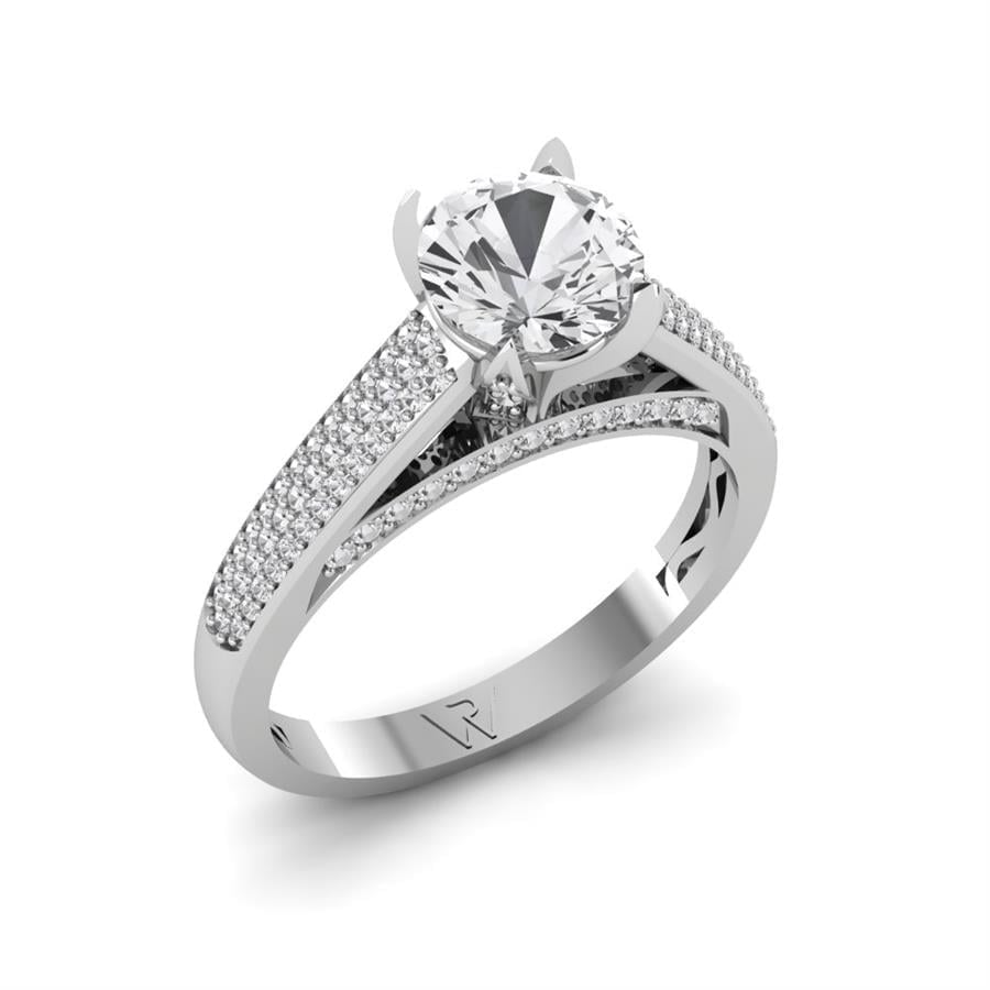 Solitaires Rosa Argent Rhodié Blanc Diamant 1.47 ct