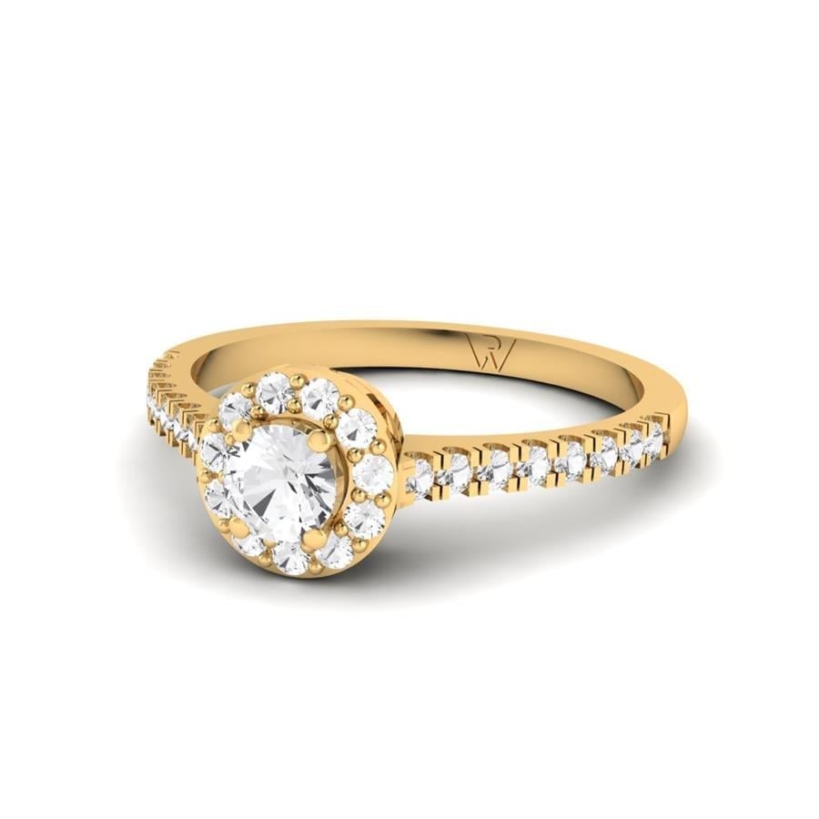 Solitaires Roseline Argent Plaqué Or Jaune Diamant 0.55 ct