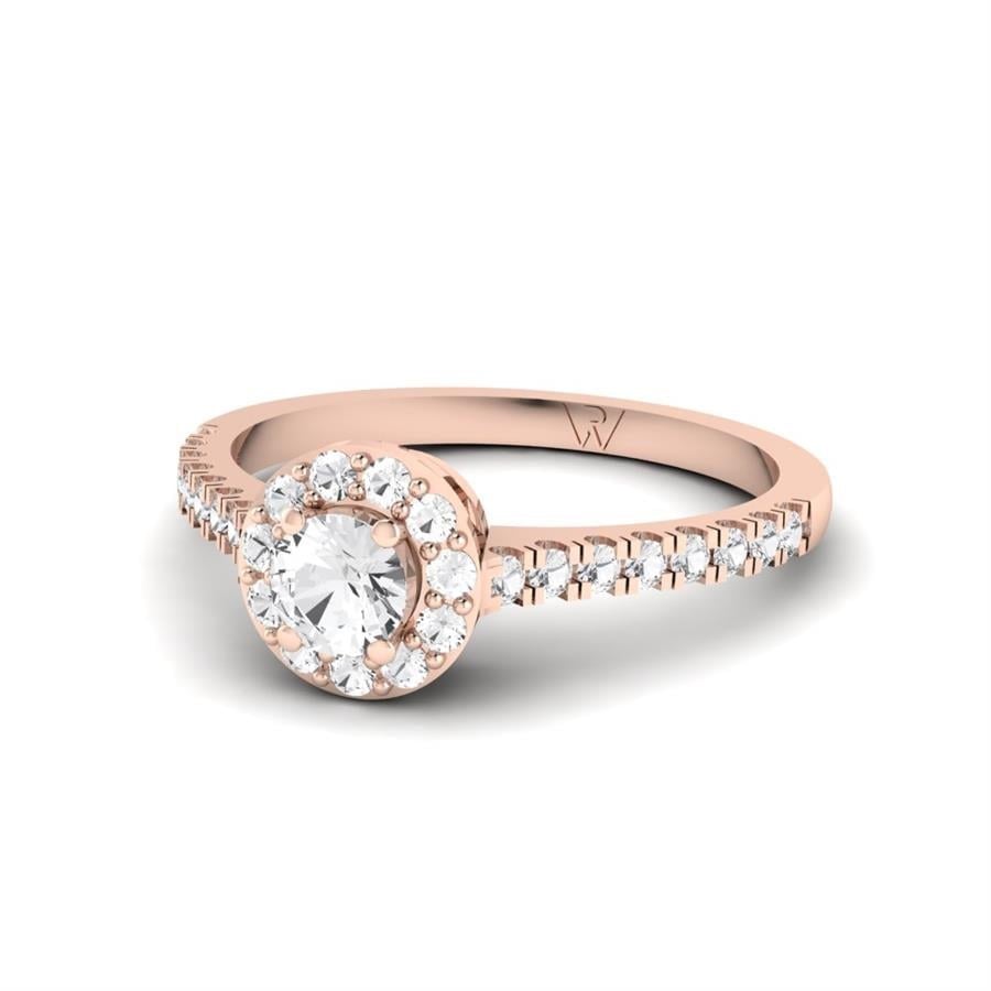 Solitaires Roseline Argent Plaqué Or Rose Diamant 0.55 ct