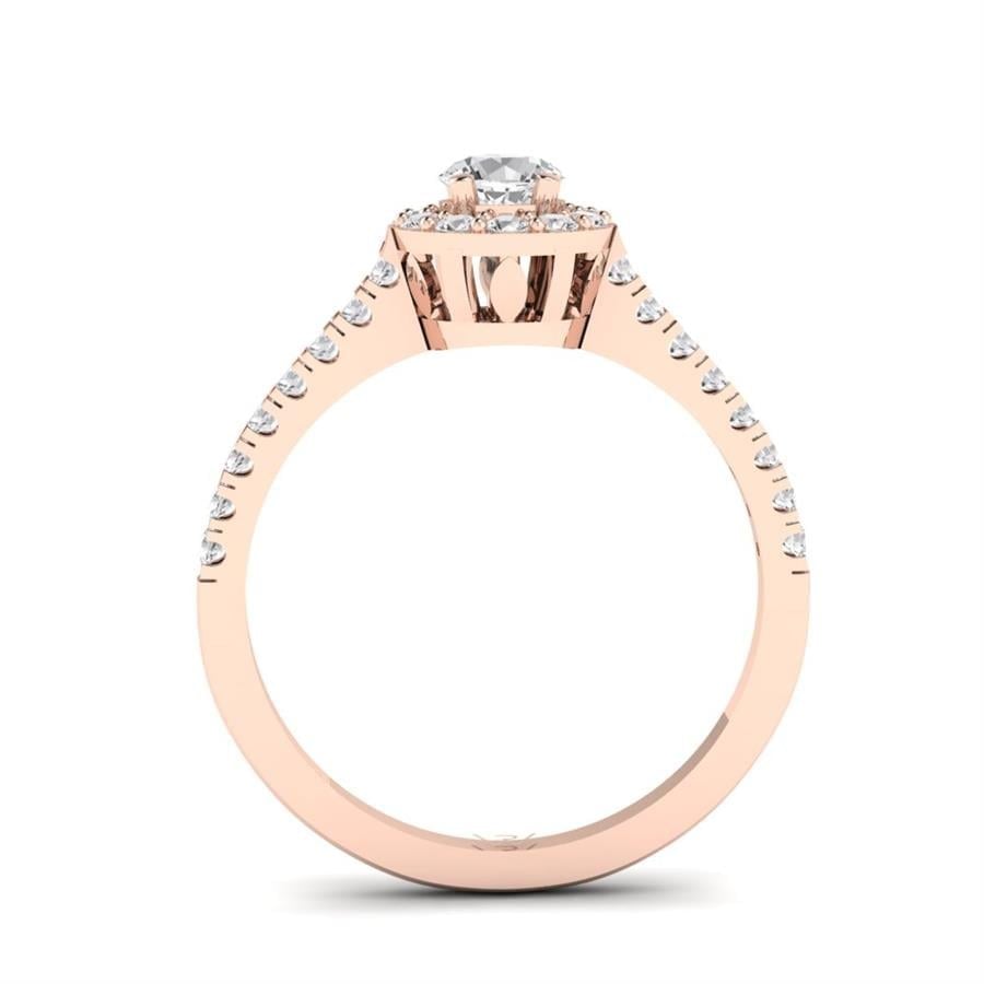 Solitaires Roseline Argent Plaqué Or Rose Oxyde de zirconium 0.55 ct