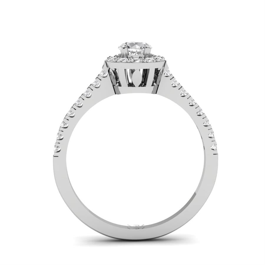 Solitaires Roseline Argent Rhodié Blanc Oxyde de zirconium 0.55 ct