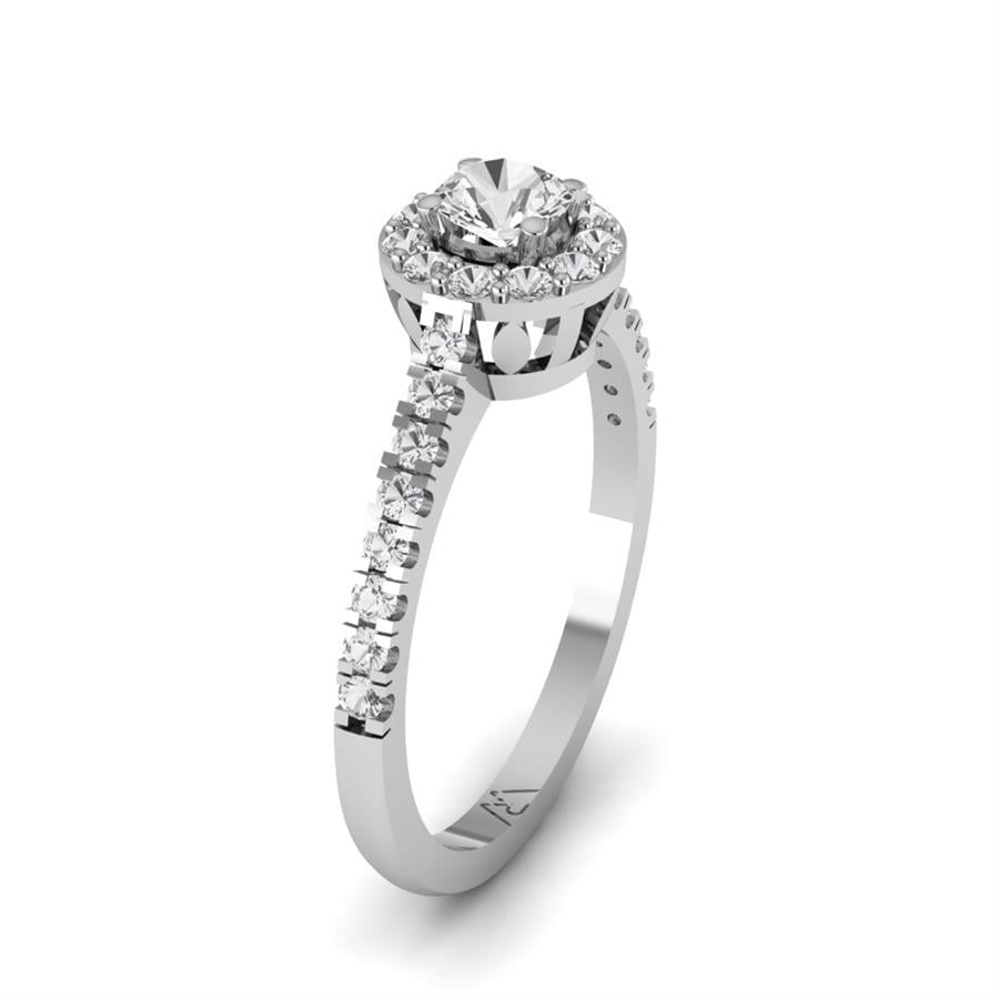 Solitaires Roseline Or Blanc Diamant 0.55 ct
