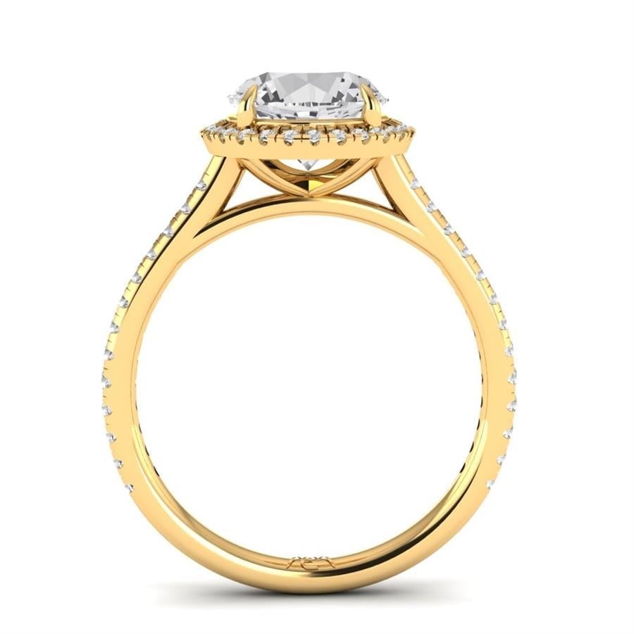 Solitaires Seris Argent Plaqué Or Jaune Diamant 2.15 ct
