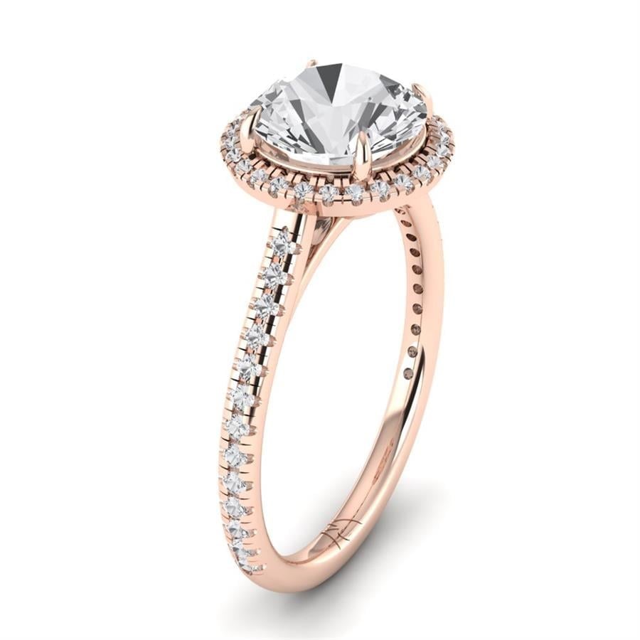 Solitaires Seris Argent Plaqué Or Rose Diamant 2.15 ct