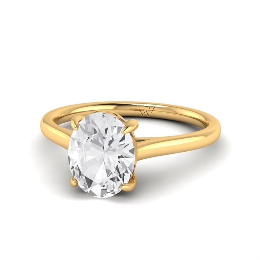 Solitaires Solira Argent Plaqué Or Jaune Diamant 2 ct