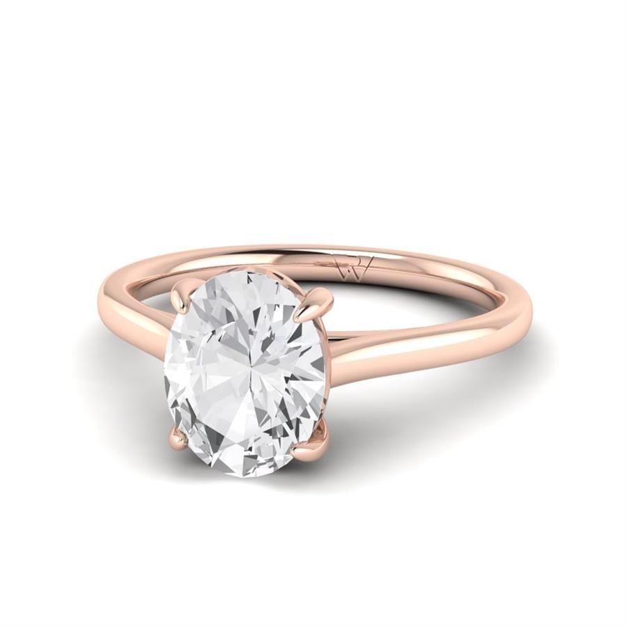 Solitaires Solira Argent Plaqué Or Rose Diamant 2 ct