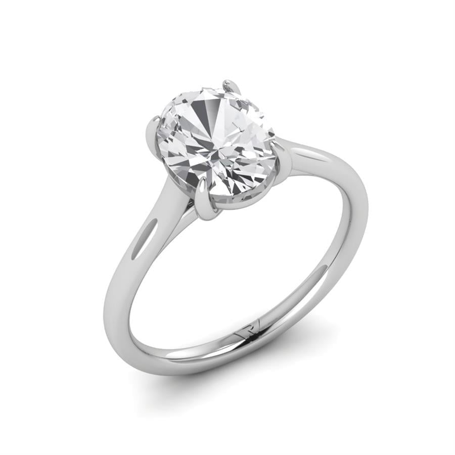 Solitaires Solira Argent Rhodié Blanc Diamant 2 ct