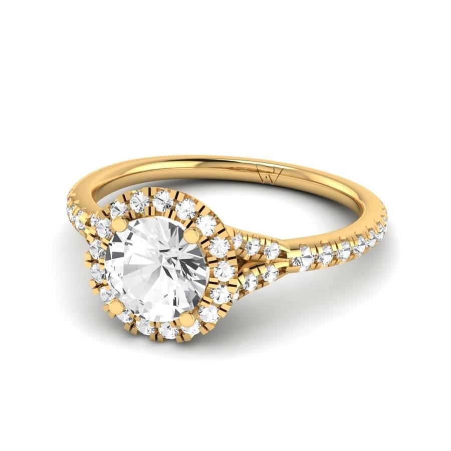 Solitaires Soliva Argent Plaqué Or Jaune Diamant 1 ct