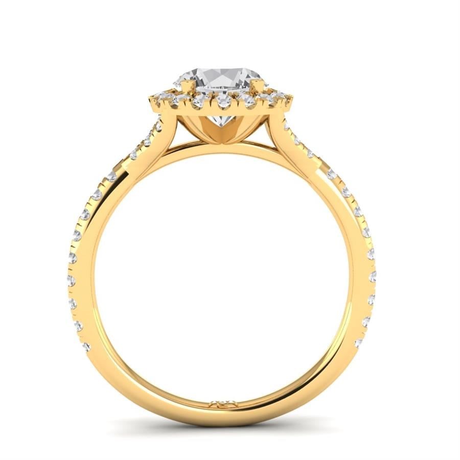 Solitaires Soliva Argent Plaqué Or Jaune Oxyde de zirconium 1 ct