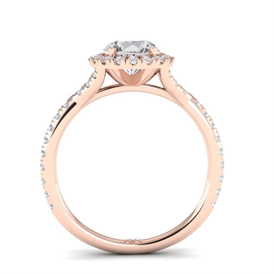 Solitaires Soliva Argent Plaqué Or Rose Diamant 1 ct