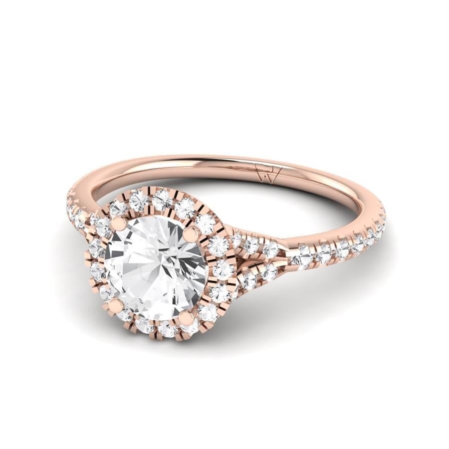 Solitaires Soliva Argent Plaqué Or Rose Diamant 1 ct