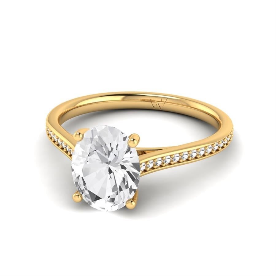 Solitaires Stella Argent Plaqué Or Jaune Oxyde de zirconium 1.65 ct