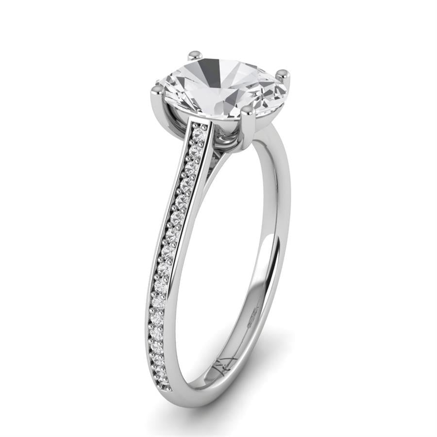 Solitaires Stella Argent Rhodié Blanc Diamant 1.65 ct