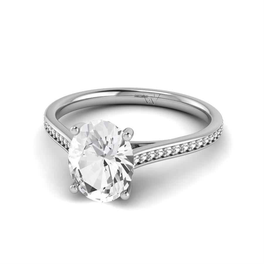 Solitaires Stella Argent Rhodié Blanc Diamant 1.65 ct