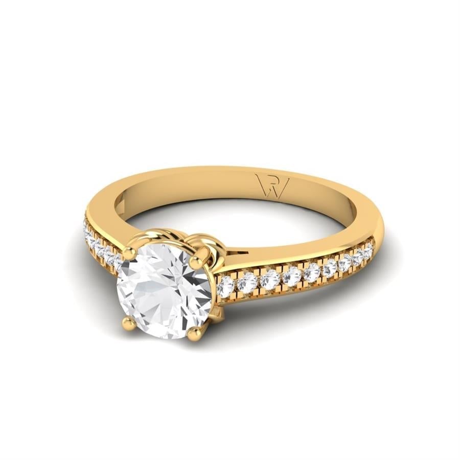 Solitaires Sublime Argent Plaqué Or Jaune Oxyde de zirconium 1.27 ct