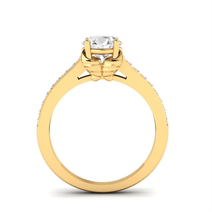 Solitaires Sublime Argent Plaqué Or Jaune Oxyde de zirconium 1.27 ct