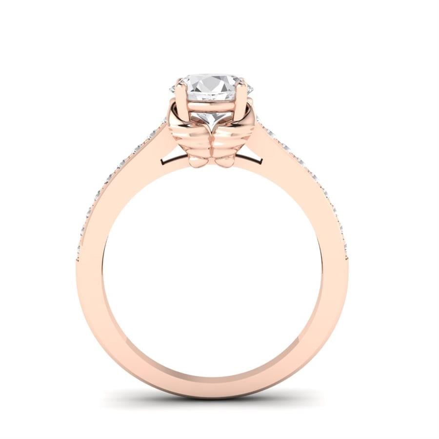 Solitaires Sublime Argent Plaqué Or Rose Oxyde de zirconium 1.27 ct