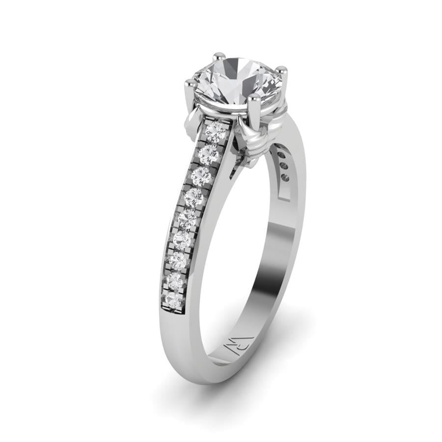Solitaires Sublime Argent Rhodié Blanc Oxyde de zirconium 1.27 ct