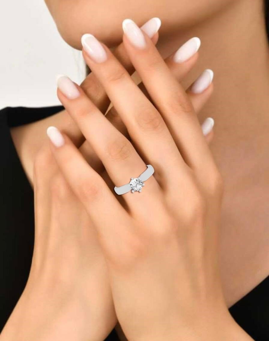 Solitaires Sublime Or Blanc Diamant 0.50 ct