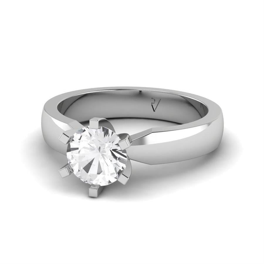 Solitaires Sublime Or Blanc Diamant de Synthèse 4.30 ct