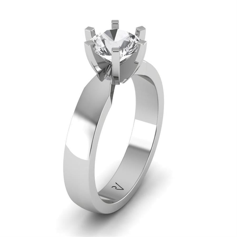 Solitaires Sublime Or Blanc Diamant de Synthèse 4.30 ct