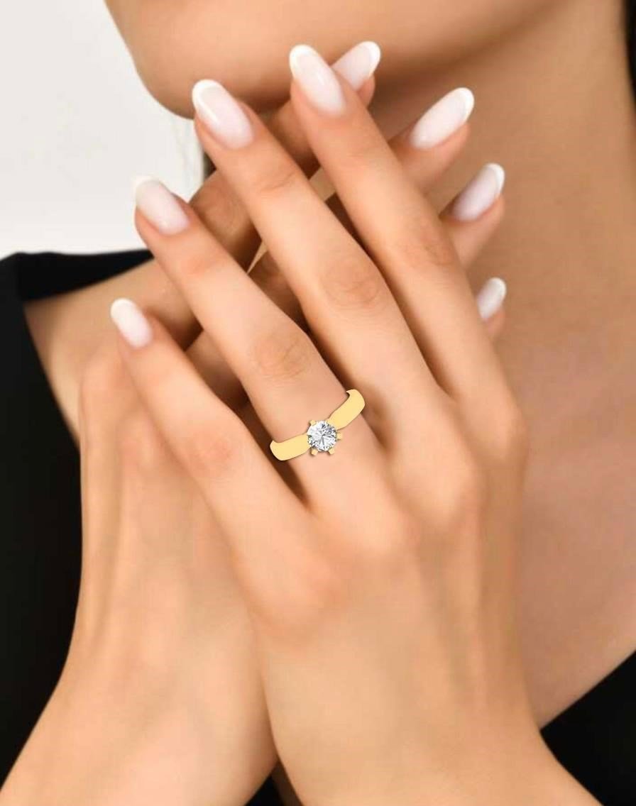 Solitaires Sublime Or Jaune Diamant 0.50 ct