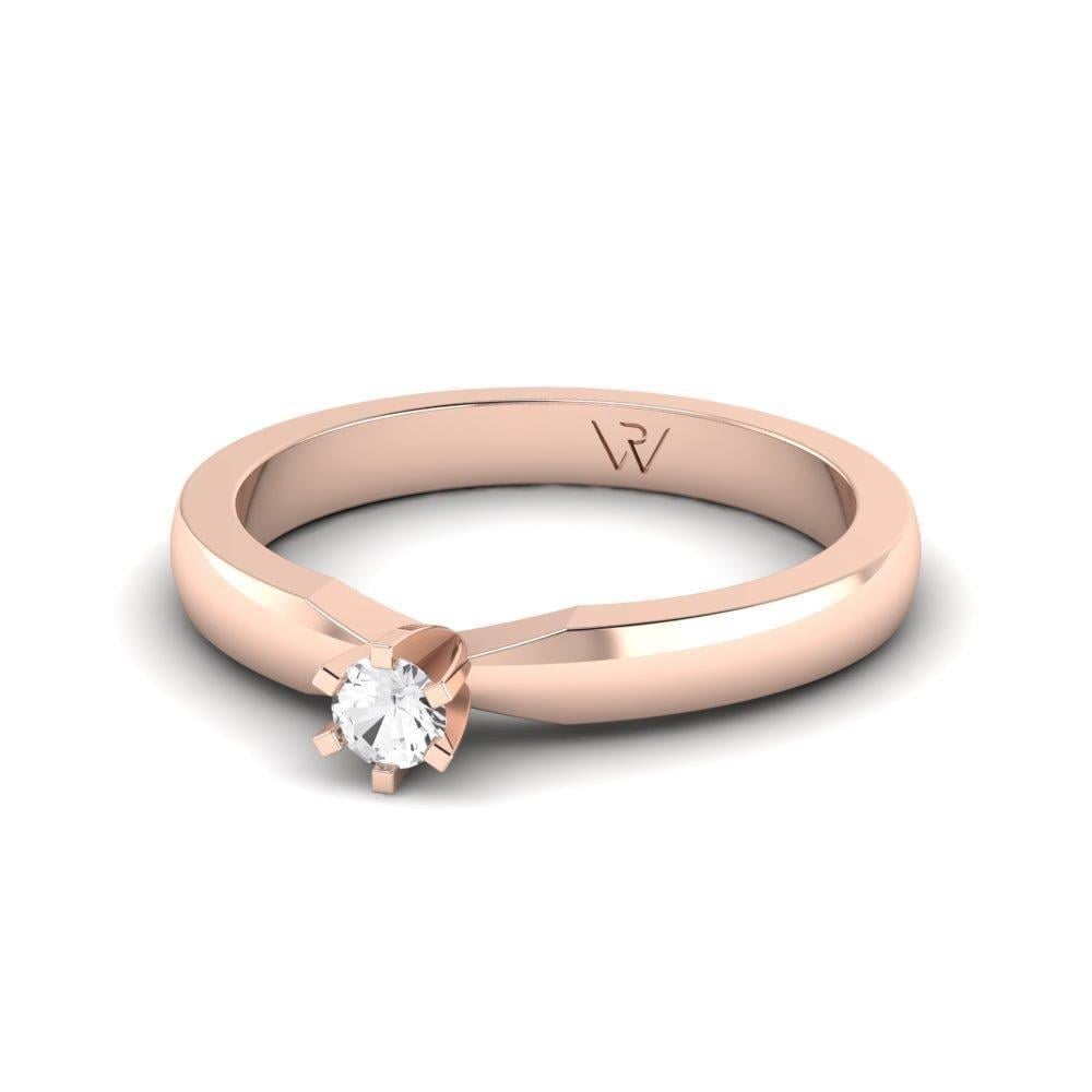 Solitaires Sublime Or Rose Diamant 0.10 ct