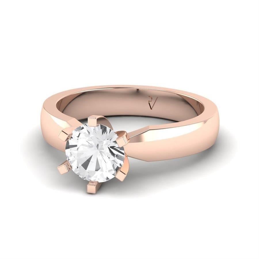 Solitaires Sublime Or Rose Diamant de Synthèse 1.8 ct