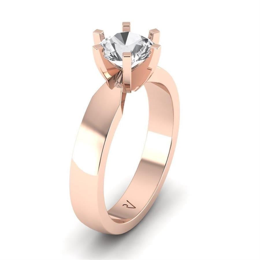 Solitaires Sublime Or Rose Diamant de Synthèse 5.20 ct