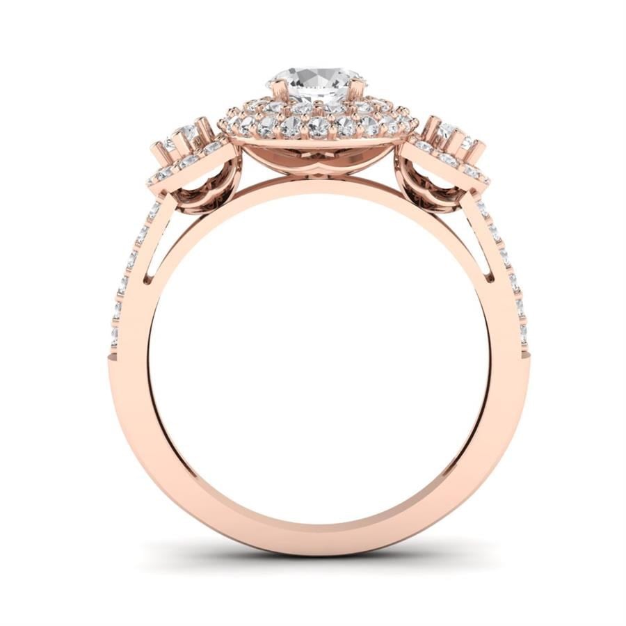 Solitaires Superbe Argent Plaqué Or Rose Diamant 1.2 ct