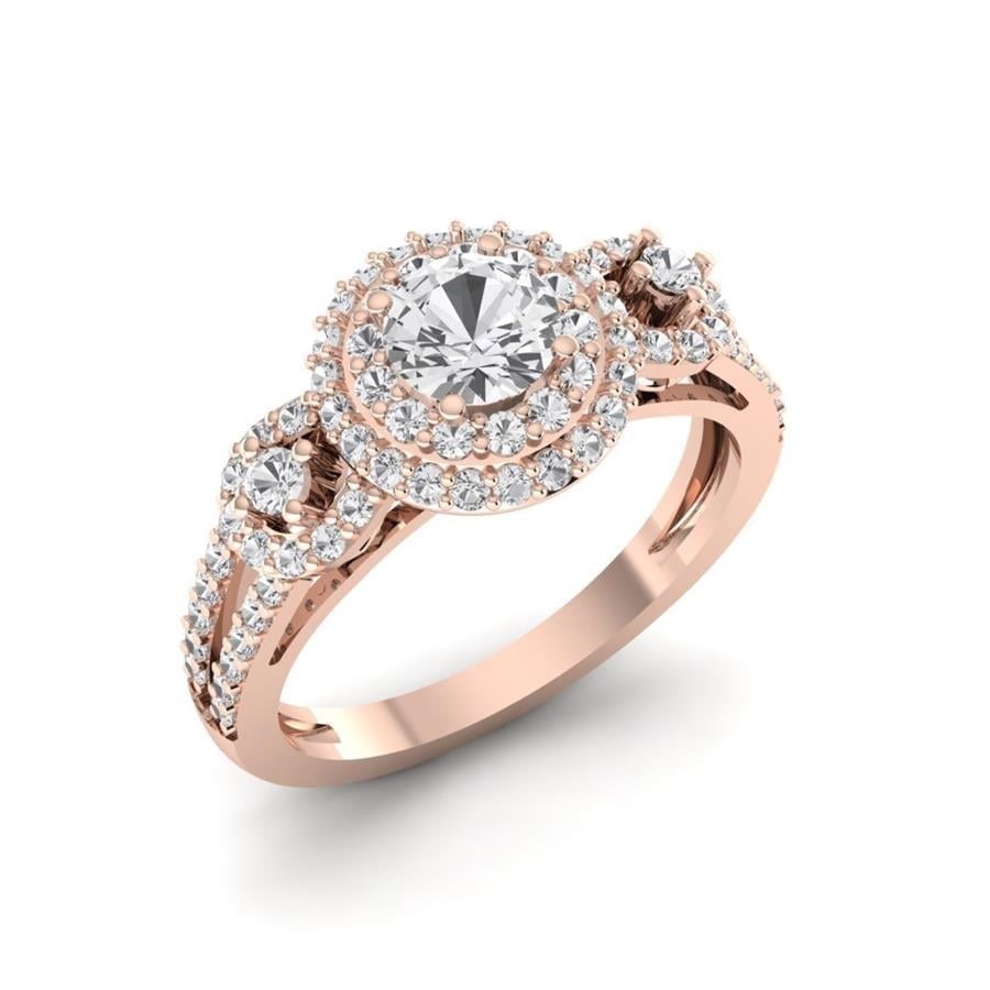 Solitaires Superbe Or Rose Diamant 1.2 ct