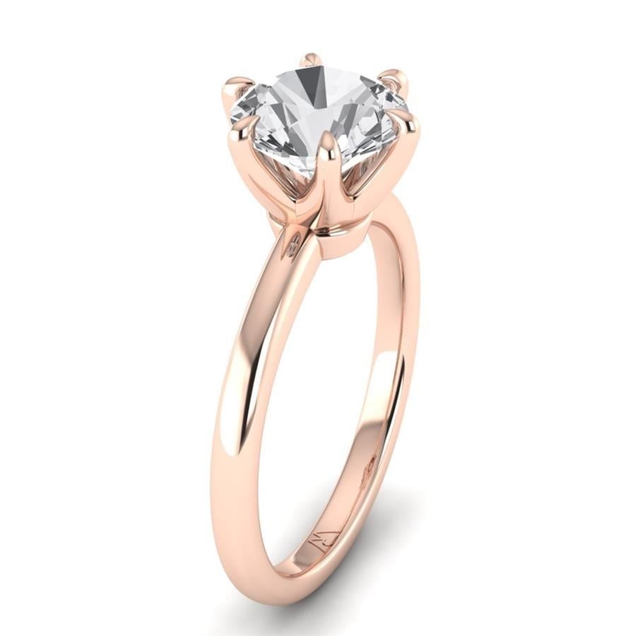 Solitaires Talara Argent Plaqué Or Rose Oxyde de zirconium 2 ct