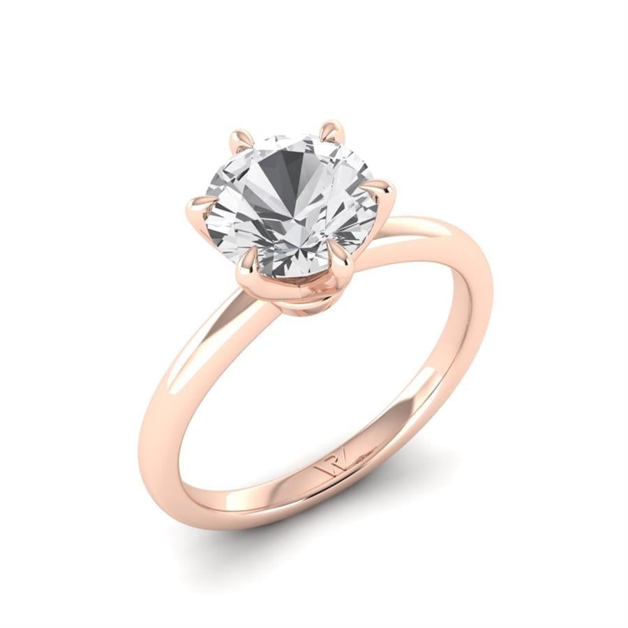 Solitaires Talara Argent Plaqué Or Rose Oxyde de zirconium 2 ct