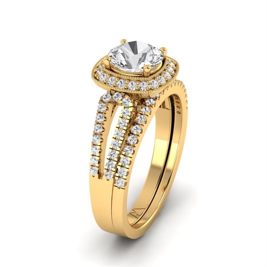Solitaires Éternelle Argent Plaqué Or Jaune Oxyde de zirconium 1.25 ct