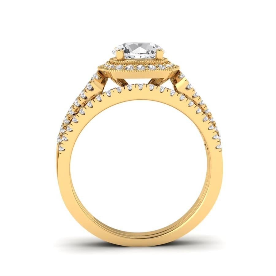 Solitaires Éternelle Argent Plaqué Or Jaune Oxyde de zirconium 1.25 ct